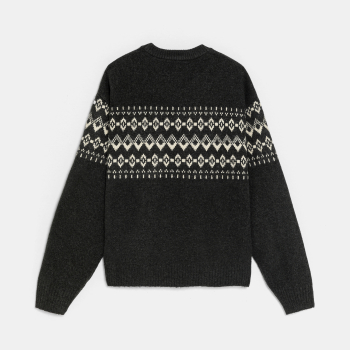 بلوفر بنقوش اسكندنافية أسود للأولاد